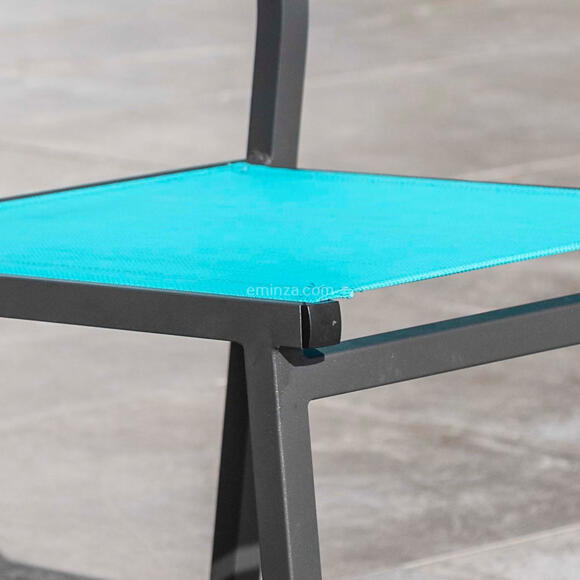 Chaise de jardin alu empilable Murano - Gris anthracite/Bleu 2
