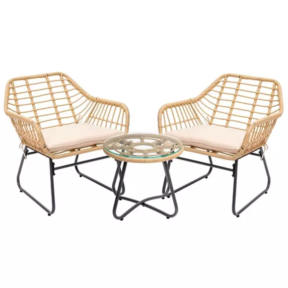 Conjunto de muebles de jardín Algarve Beige Natural - 2 plazas 2