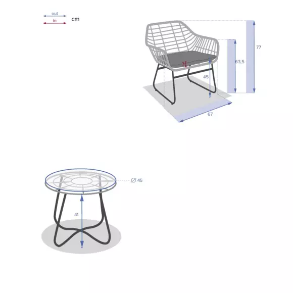 Conjunto de muebles de jardín Algarve Beige Natural - 2 plazas 7