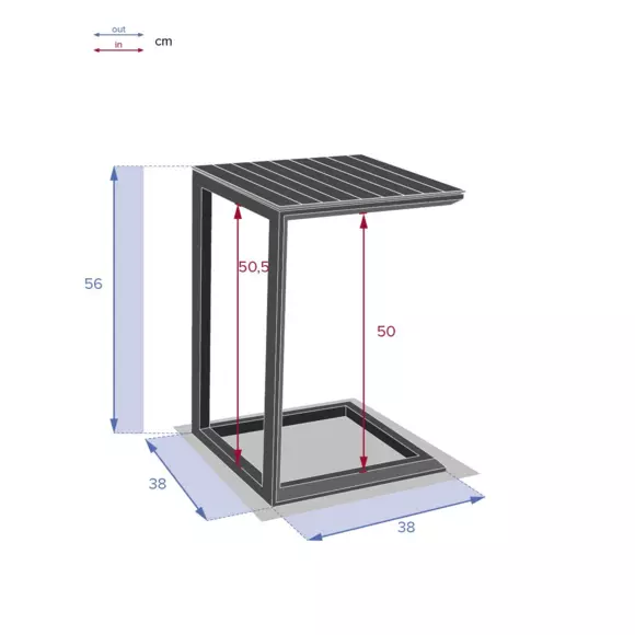 Table d'appoint de jardin Evasion - Graphite 7