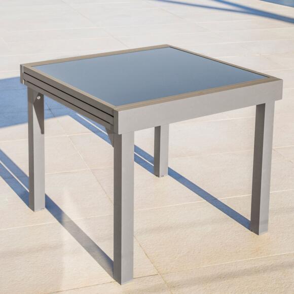 Table de jardin extensible 8 places en verre Murano (180 x 90 cm) - Anthracite 2