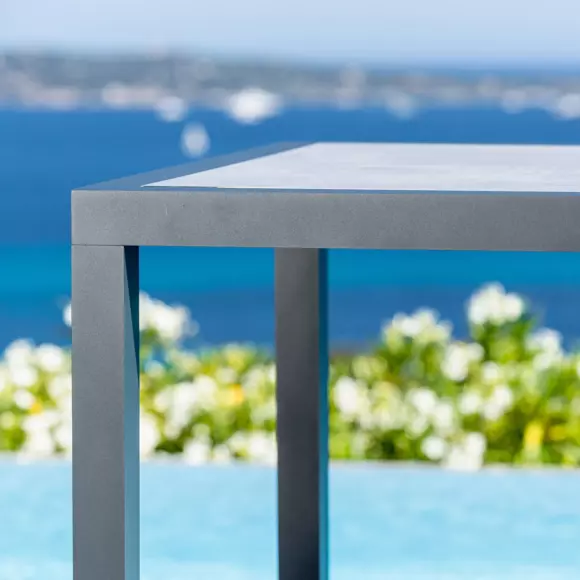 Table de jardin 8 places Aluminium/Céramique Torano (192 x 102 cm) - Gris anthracite 2
