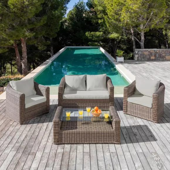 Vervangende kussens voor loungeset Calvi 4 zitplaatsen - Taupe 2