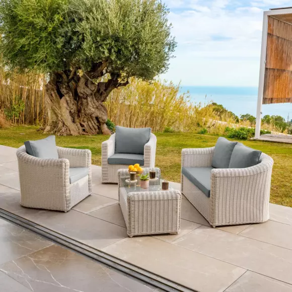 Set van vervangende kussens voor loungeset Calvi 4 zitplaatsen - Licht grijs 2