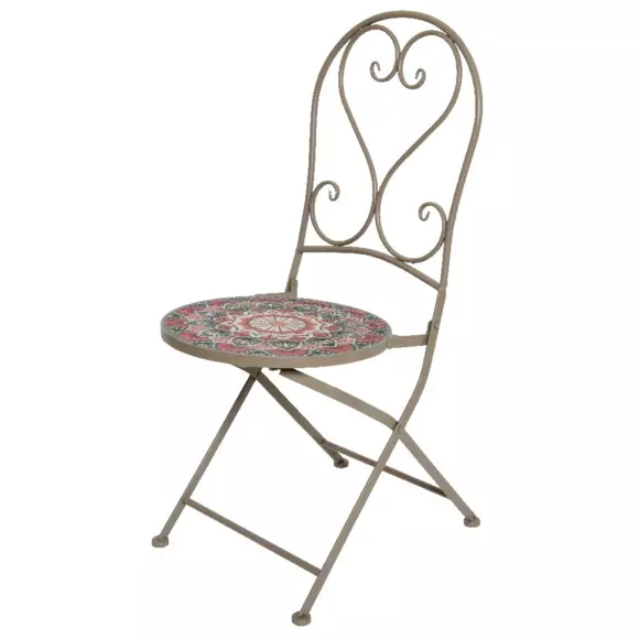 Silla bistro mosaico Narbonne Topo/Rosa 2