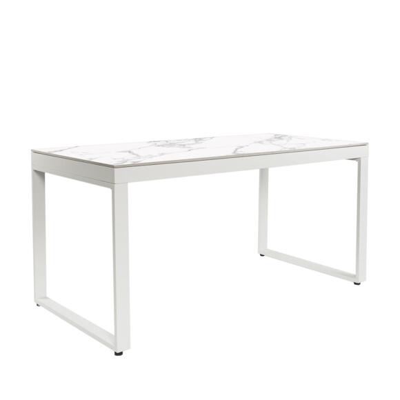 Mesa de jardín 8 plazas Aluminio/Cerámica Kore (180 x 90 cm) - Blanco 3