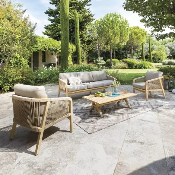 Mesa de centro rectangular de jardín Papouasie - Acacia 2