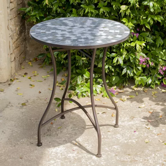 Mesa bistro Siena mosaico marrón/gris 2
