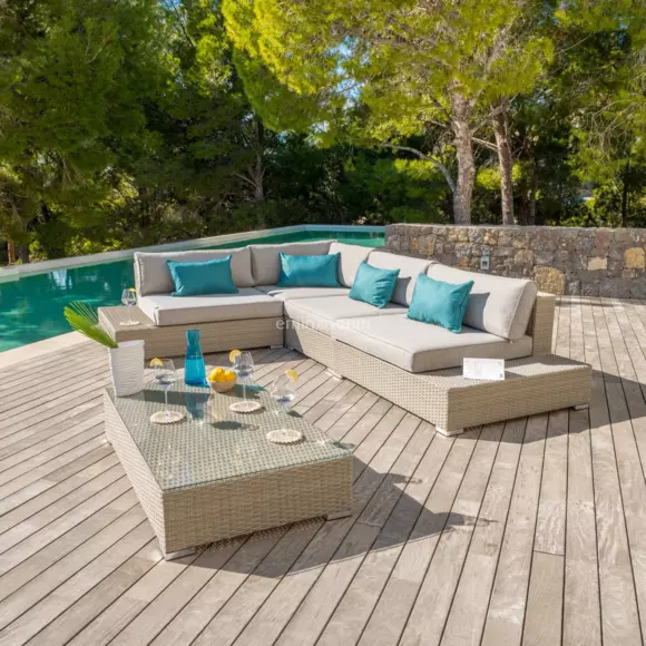 Coussins de remplacement pour salon de jardin Palma - Gris 3