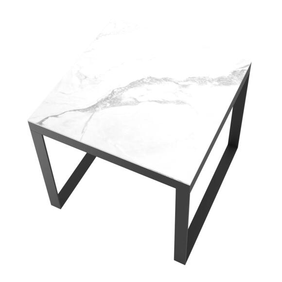 Table de jardin 4 places Aluminium/Céramique Kore (90 x 90 cm) -  Gris anthracite/Blanc 3