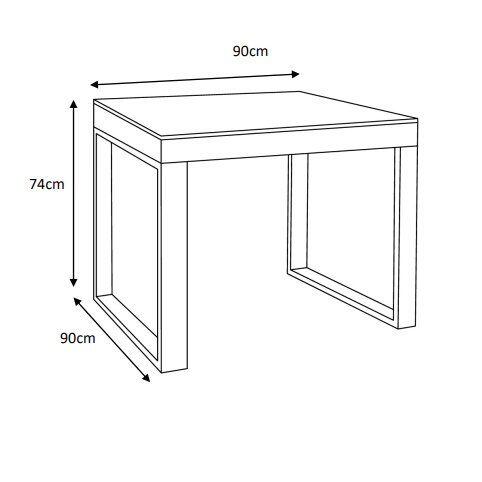 Tuintafel 4 zitplaatsen Aluminium/Keramiek Kore (90 x 90 cm) -  Antraciet grijs/Wit 7