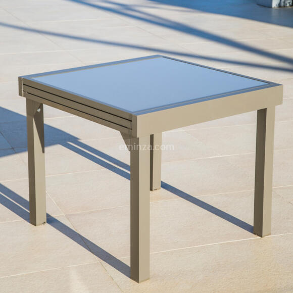 Table de jardin extensible 8 places en verre Murano (180 x 90 cm) - Taupe 2