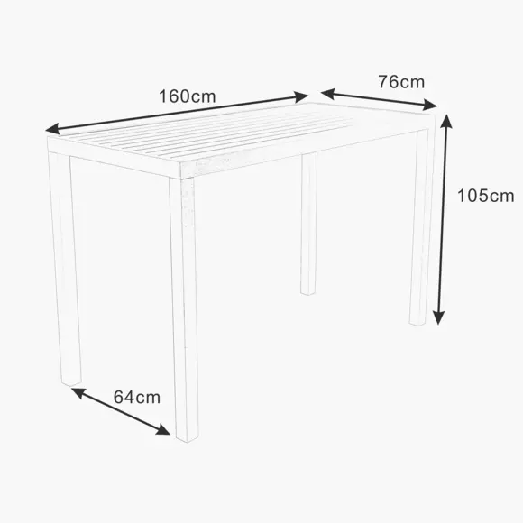 Bartisch Murano Aluminium (Bis zu 6 Pers.)- Weiß 8