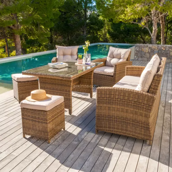Sillón de jardín con reposabrazos Tivoli - Natural/Beige 3