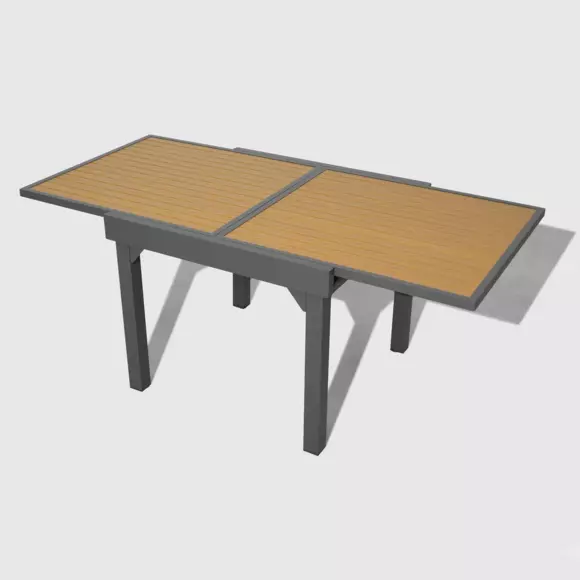 Mesa de jardín extensible 8 personas Aluminio efecto madera Murano (180 x 90 cm)- Gris antracita 3