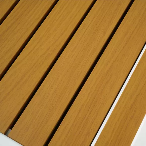 Mesa de jardín extensible 8 personas Aluminio efecto madera Murano (180 x 90 cm)- Blanca 3