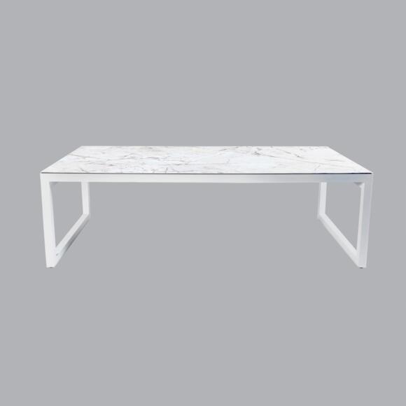 Gartentisch Aluminium/Keramik Kore - bis zu 12 Pers. (260 x 120 cm) - Weiß/Weiß marmoriert 3