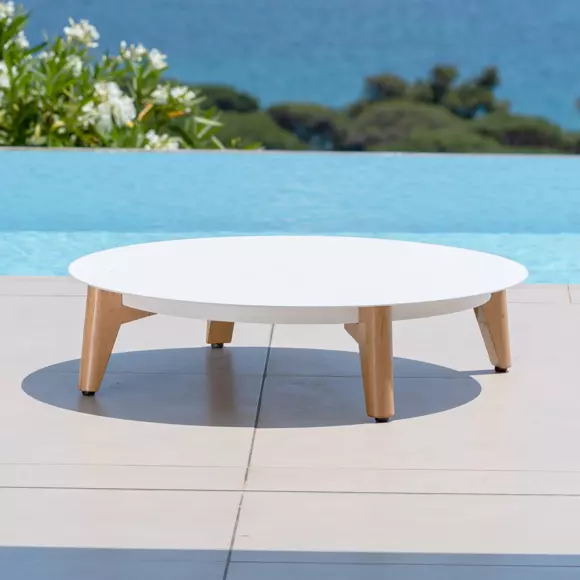 Table basse ronde (D86 cm) Monte Carlo - Blanc 2