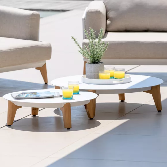 Table basse ronde (D86 cm) Monte Carlo - Blanc 3