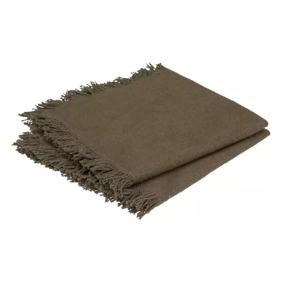 Lot de 2 serviettes coton Maha Vert kaki 3