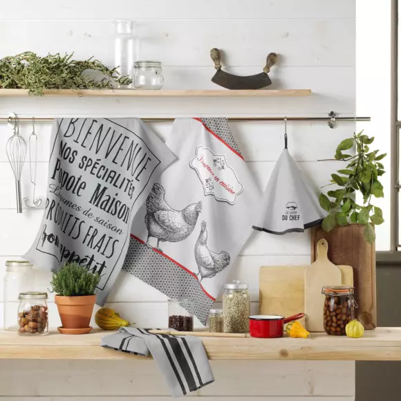 Torchon (70 cm) En cuisine Gris 2