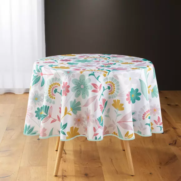 Nappe ronde anti-taches (D180 cm) Indiana Jaune  3