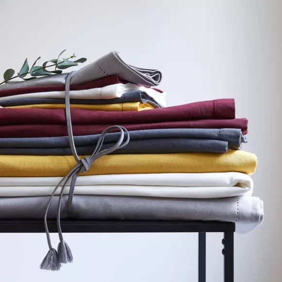 Nappe rectangulaire (L240 cm) Chambray Gris clair 3