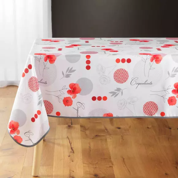 Tafelkleed rechthoekig vlekbestendig (L240 cm) Pavotine Rood 3