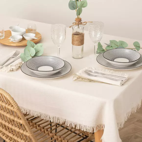 Lot de 2 serviettes coton Maha Blanches 2