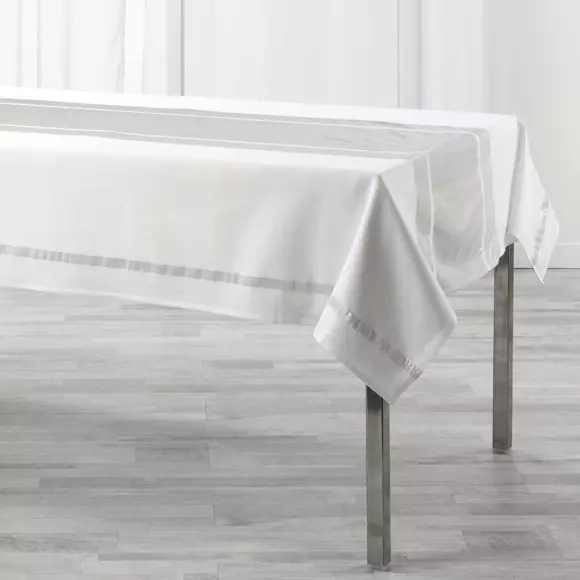 Mantel rectangular algodón (L240 cm) Elegancia Plateado 3