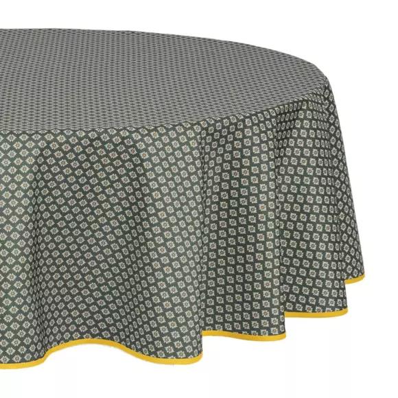 Mantel redondo anti manchas (D180 cm) Alya Verde 2