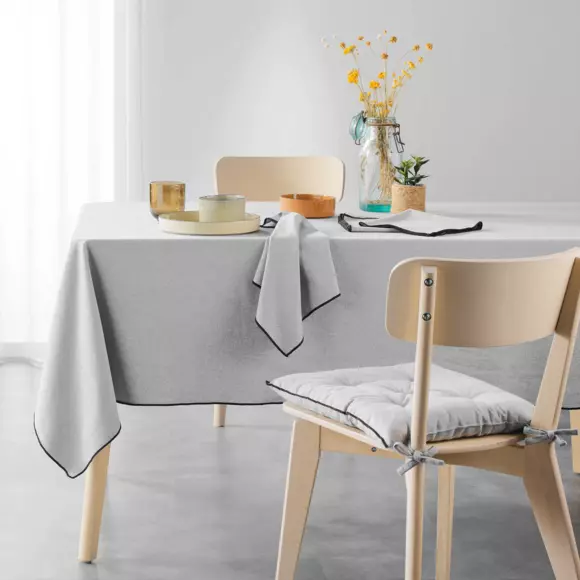 Lot de 3 serviettes coton recyclé Mistraline Gris chiné 2