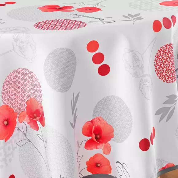 Nappe ronde anti-taches (D180 cm) Pavotine Rouge 2