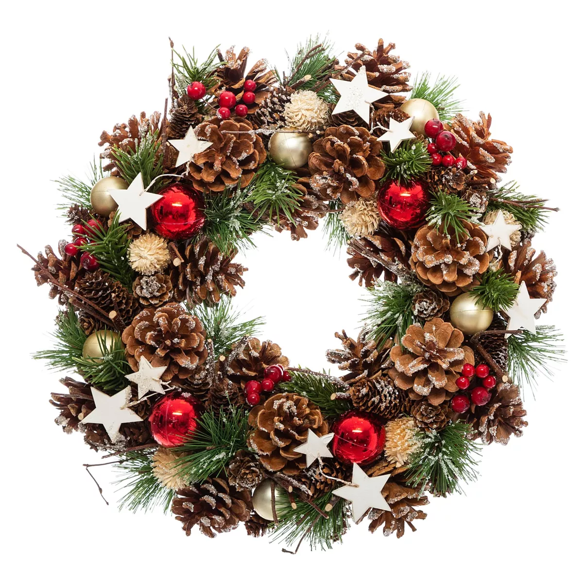 Geschmückter Weihnachtskranz Sterne