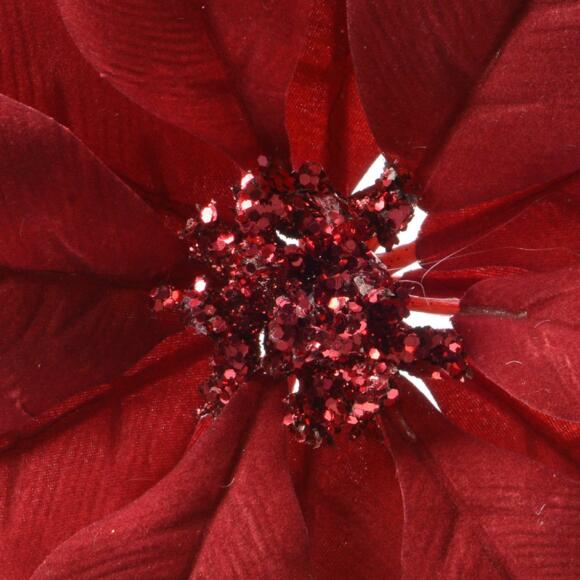 Fiore decorativo con pinza Bella Rosso 3
