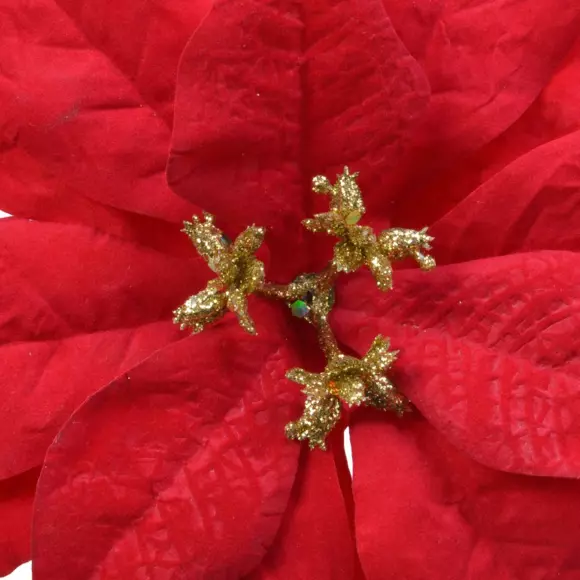 Poinsettia de Navidad Noelie con clip Rojo 2