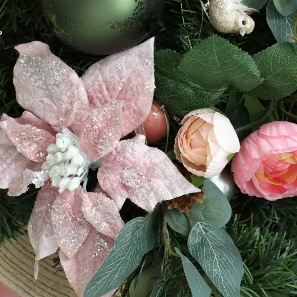 Poinsettia de Noël   sur clip Rose poudré 2