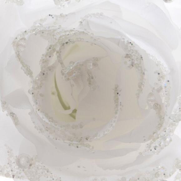 Fleur décorative sur pince Rosace Blanc 2
