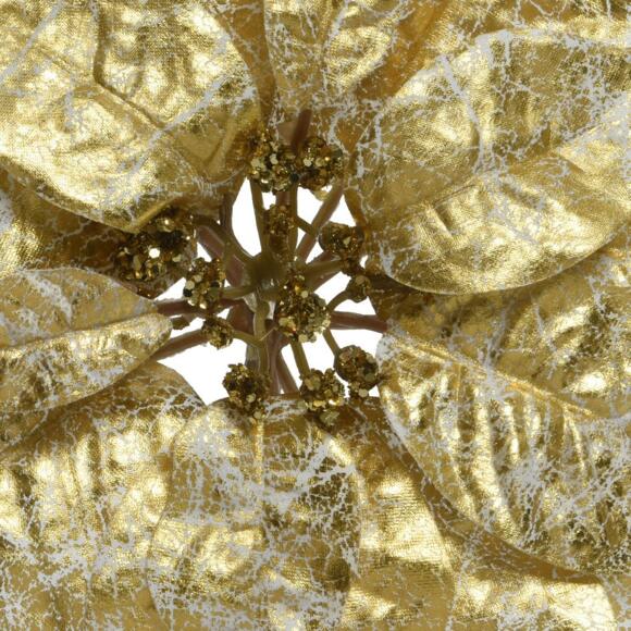 Poinsettia de Navidad (D26 cm) con clip Oro 2