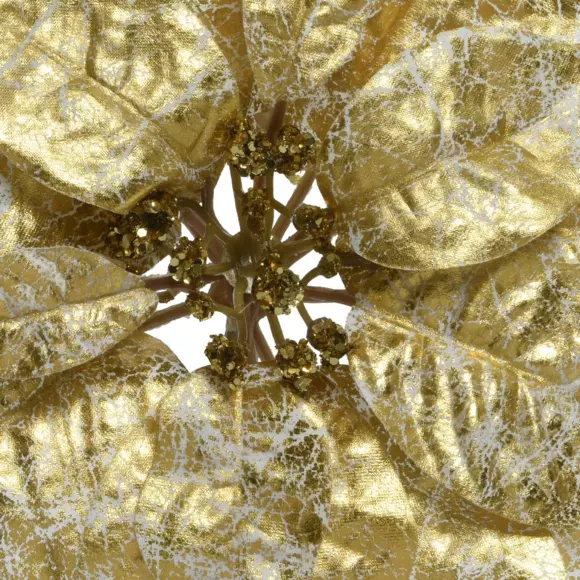 Poinsettia de Noël (D26 cm)  sur clip Or 2