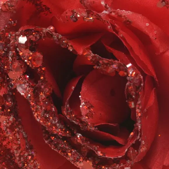 Decoratieve bloem met clip met pailletten Rood 2