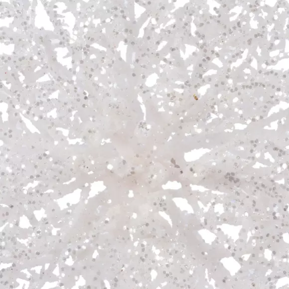 Poinsettia de Navidad brillos con clip Blanco 3