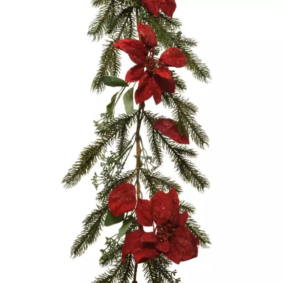 Guirnalda decorada Poinsetia Verde 2