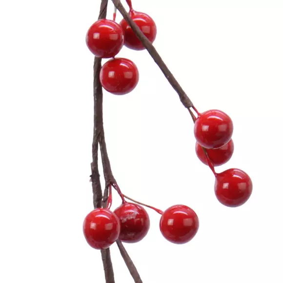 Versierde natuurlijke guirlande Célénia Rood 2