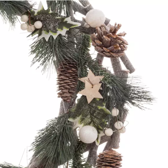 Corona de Navidad estrellas y piñas 2