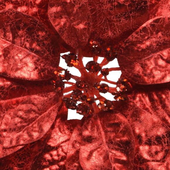 Poinsettia de Noël (D26 cm)  sur clip Rouge 2