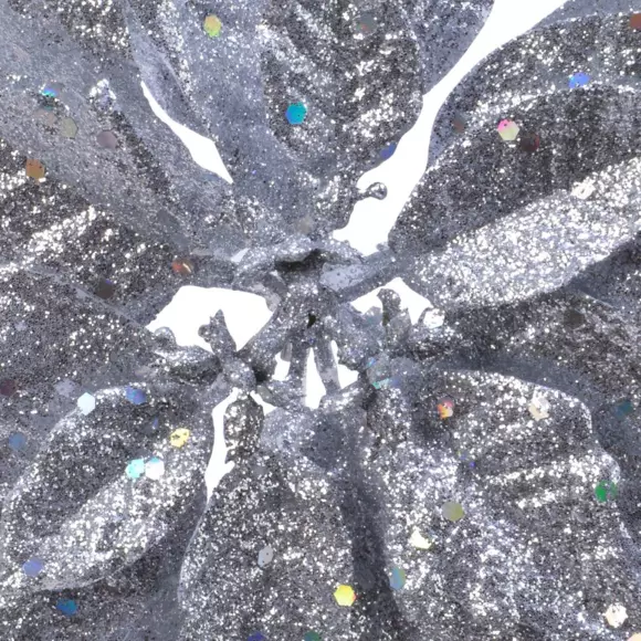 Kerstroos pailleté (D23 cm)  op een clip zilver 2