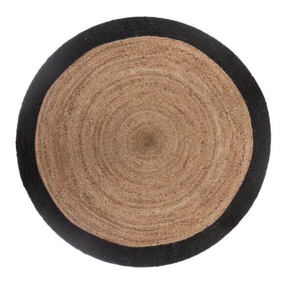 Jute tapijt (D120 cm) met zwarte rand 3