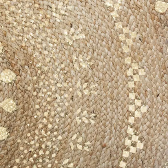 Tapis de salon jute (D115 cm) Gold shine Or 3