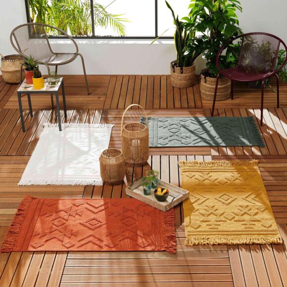 Katoenen tapijt (90 cm) Cilaos Saffraangeel 2